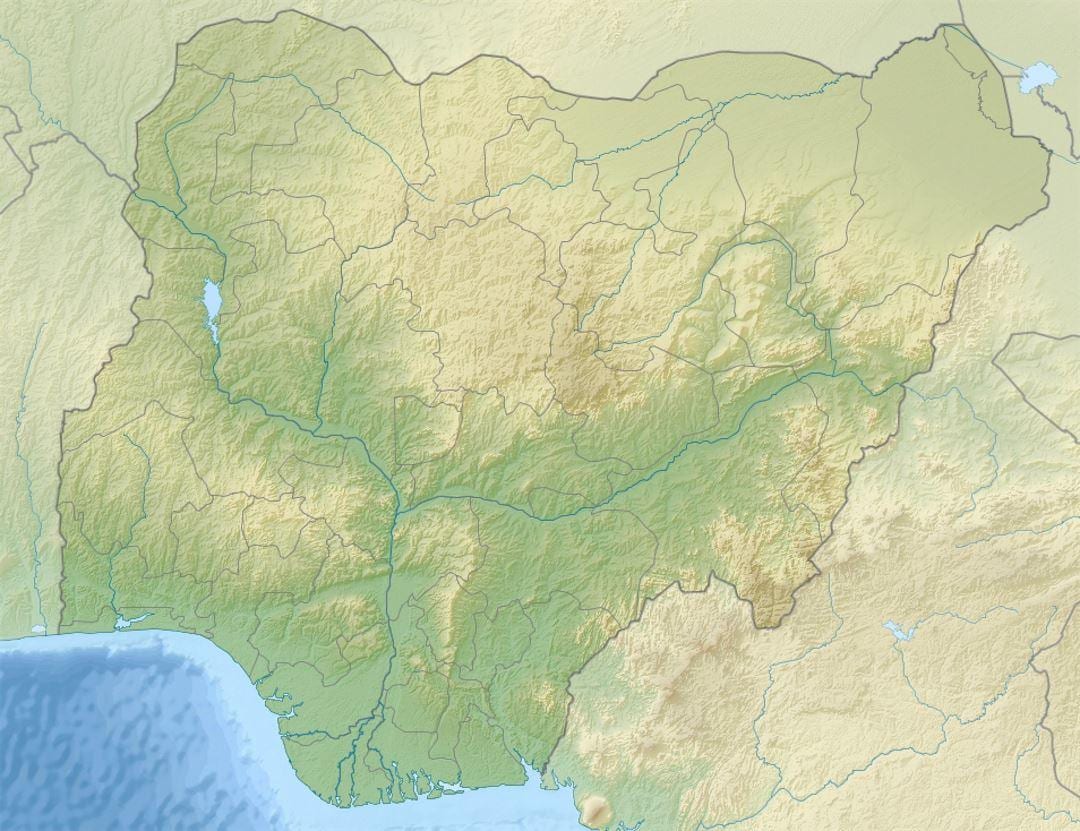 Xəritə çəkmək relyefi Nigeriya