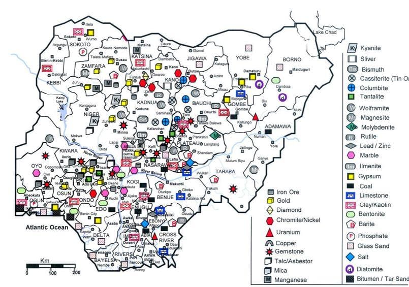 mineral xəritə Nigeriya