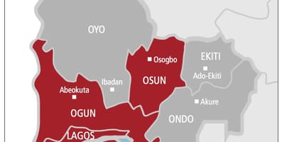 Qərb Nigeriya xəritə