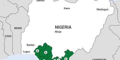 Kart delta çayının Niger Nigeriya xəritə