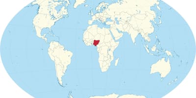 Dünyanın xəritəsi gösteren Nigeriya