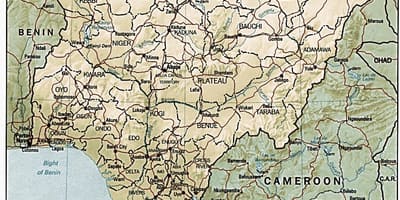 Coğrafi xəritə Nigeriya